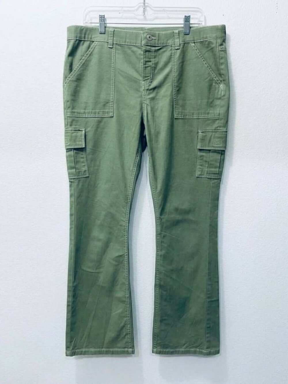Thereabouts Olive Green Big Girls Flare Cargo Pants Size 20.5+
